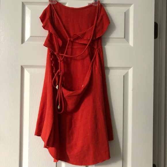 Free People Orange/Red Strappy Summer Dress - Picture 2 of 6